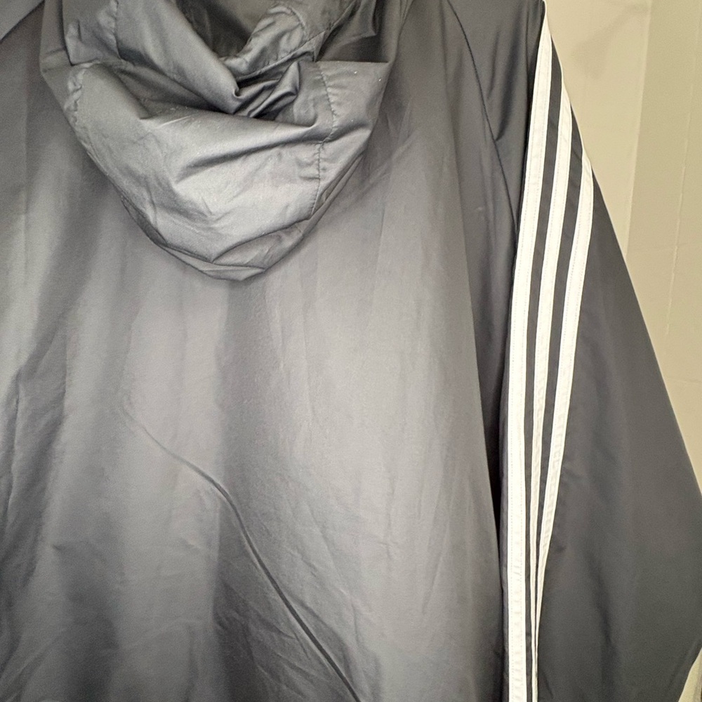 Women’s Adidas 3 Stripe Black & White Windbreaker - Picture 6 of 7